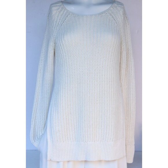 Wilfred Women's Size XS Ivory Randonnai Sweater Chunky Knit Side Slits Top $169 - Picture 5 of 6